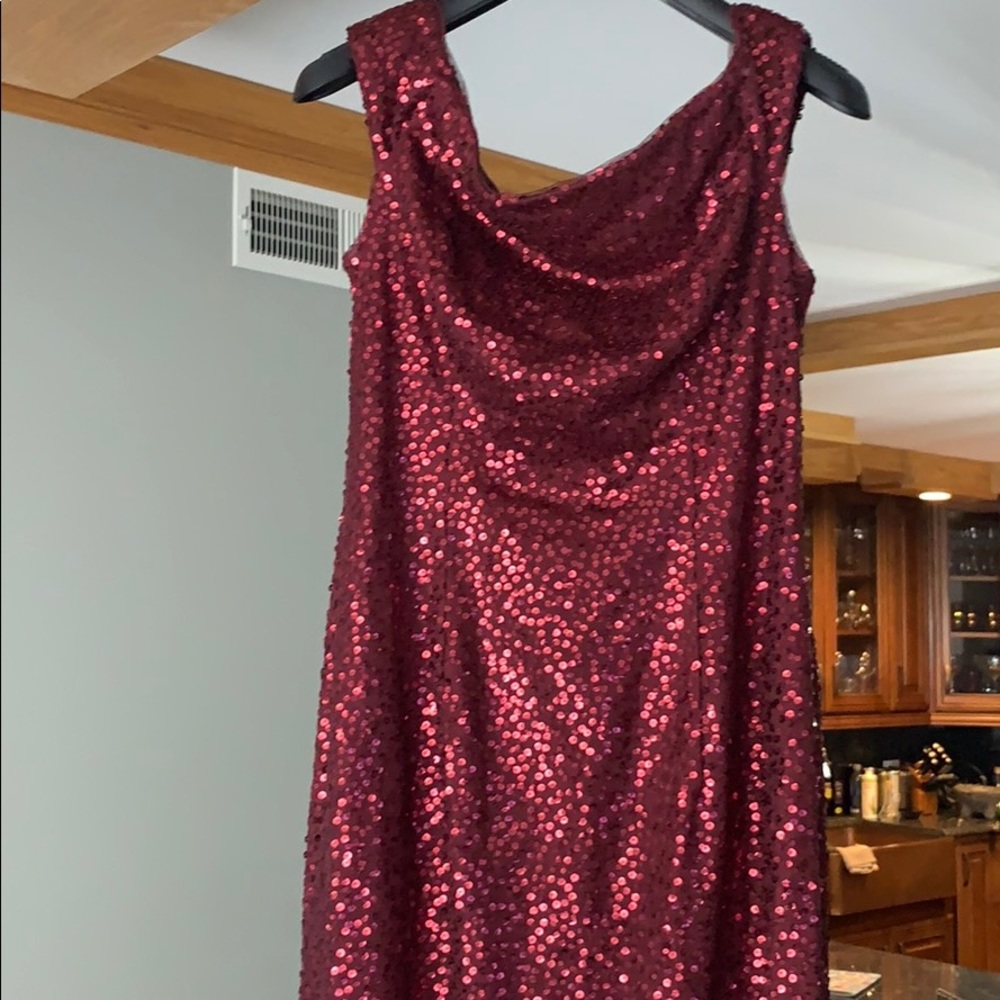 Adrianna Papell Off-The-Shoulder Sequined Gown